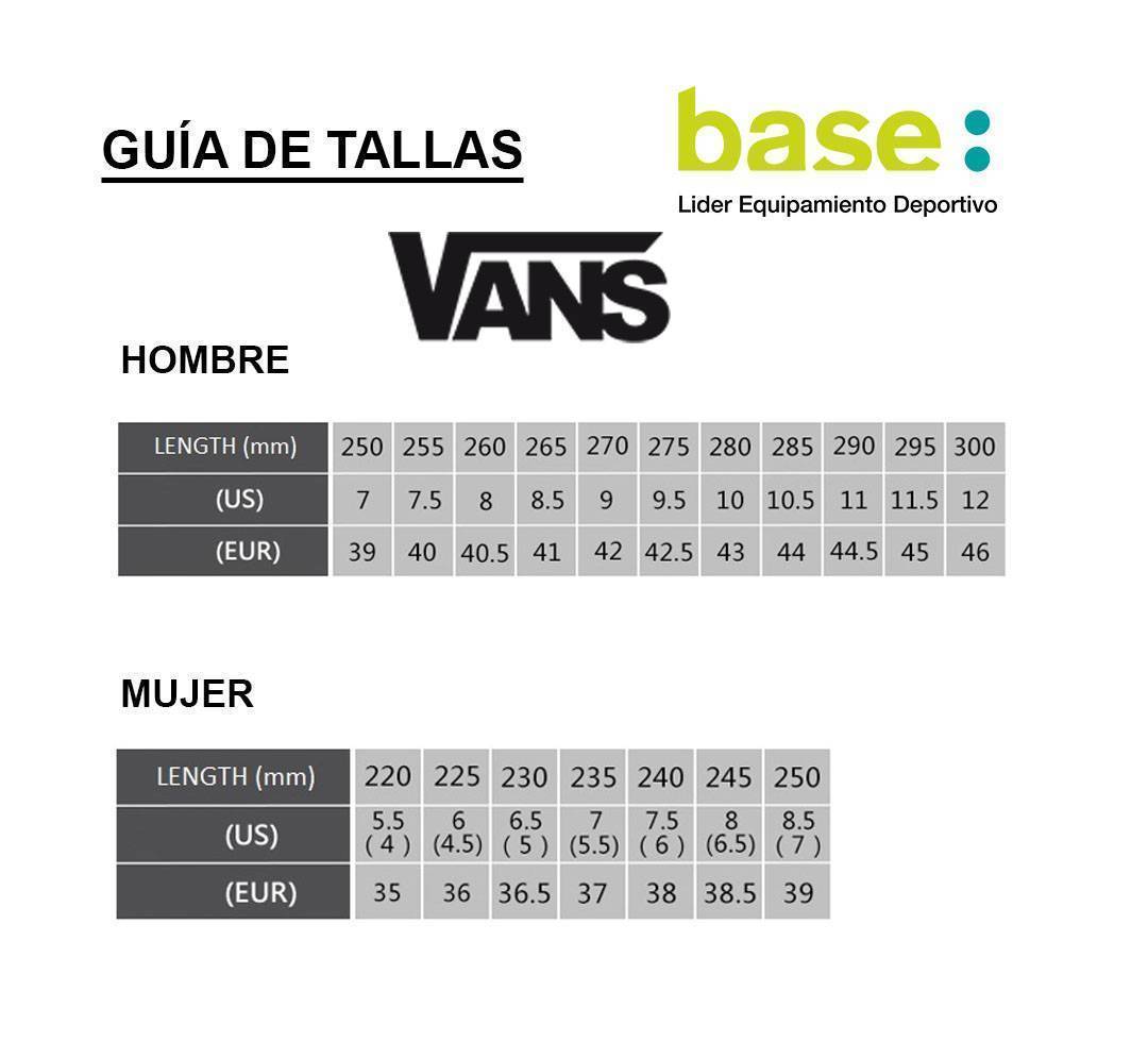guide taille chaussure vans